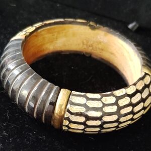 Black and Gold Bangle Bracelet